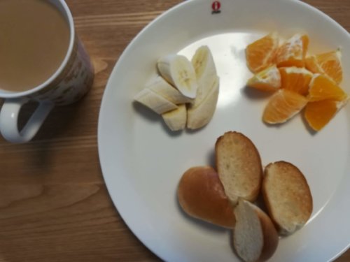 パン、バナナ、オレンジ
